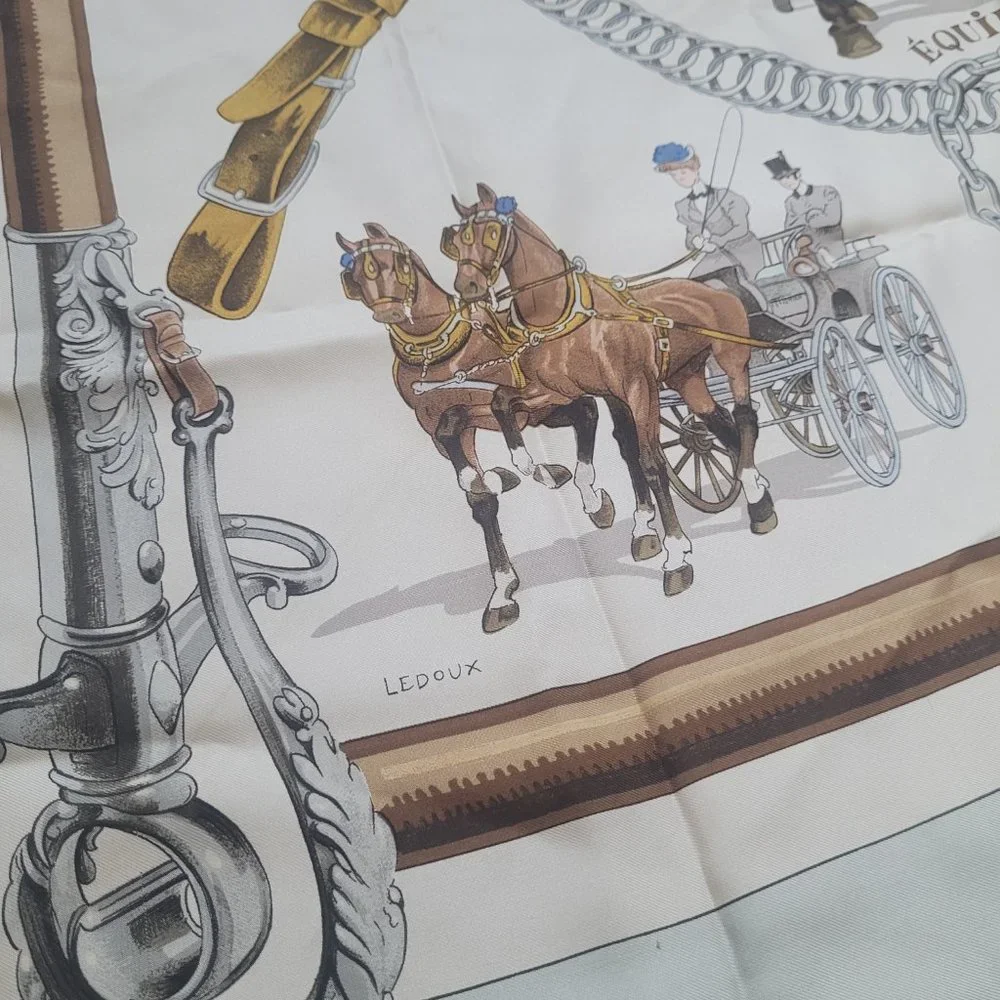 Hermes Scarf Multi Color Silk Satin Multi Color Silk Satin - Picture 7 of 15